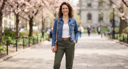 Women's Classic Denim Jacket – Stretchable Cropped Jean Jacket for Casual Wear, Layering & All-Season Styling