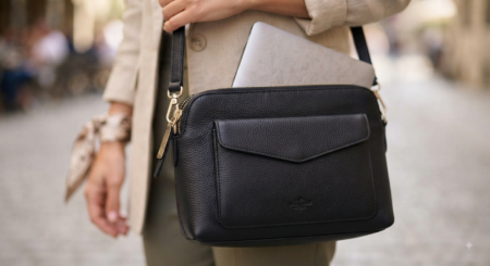 Women's Genuine Leather Crossbody Bag – Compact Shoulder Bag with Adjustable Strap for Daily Use, Travel & Office